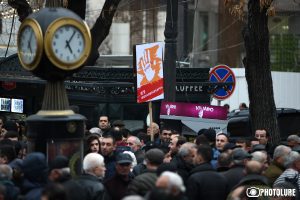 ‘Elq’ Alliance holds a protest action against price increases on Charles Aznavour Square in Yerevan, Armenia